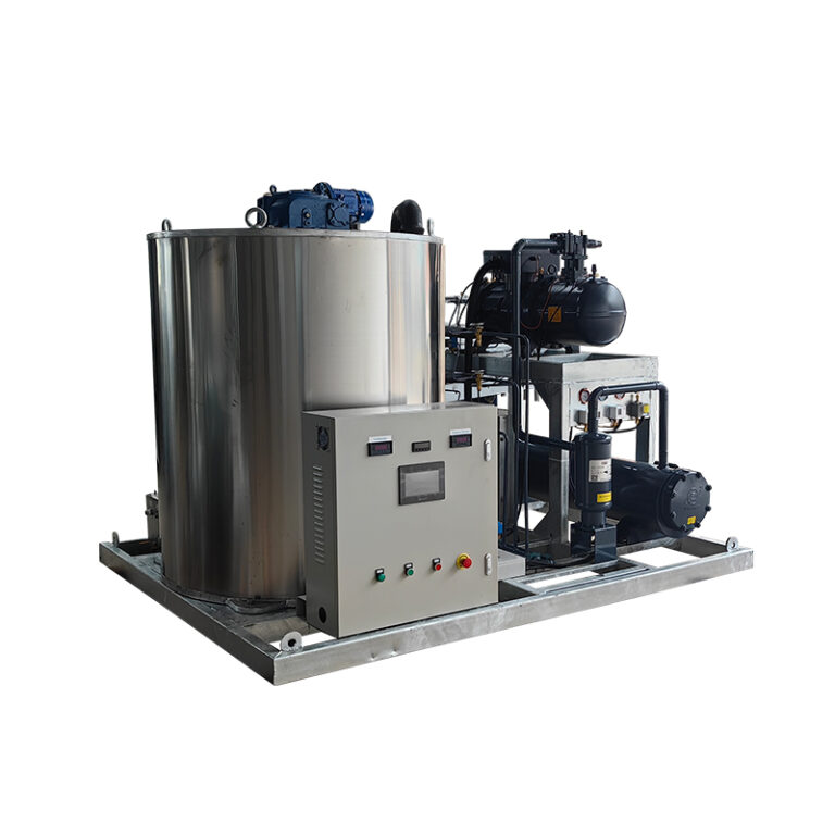 MICEM 10-ton flake ice machine, front-left view