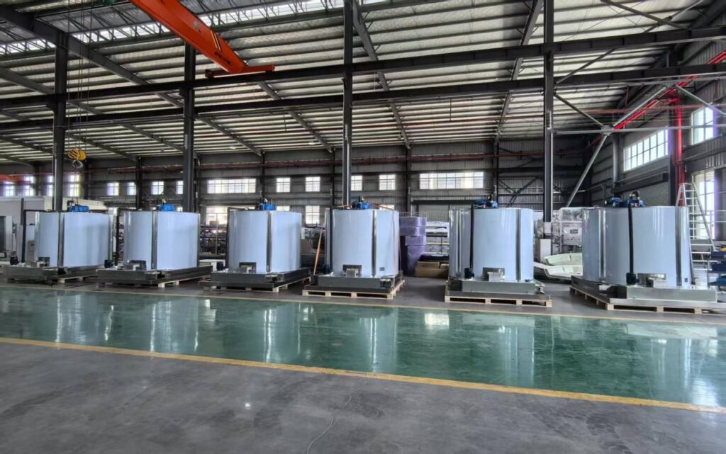 Industrial ice machine production workshop