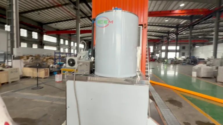 2 Ton Flake Ice Machine shown in the actual running video