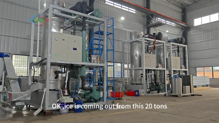 20 Ton Tube Ice Machine shown in the actual running video