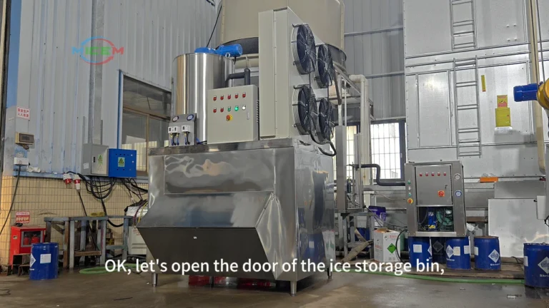 3 Ton Flake Ice Machine shown in the actual running video
