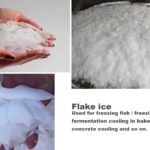 Industrial flake ice for concrete cooling