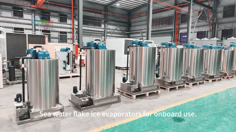 Flake Ice Evaporators shown in the actual running video