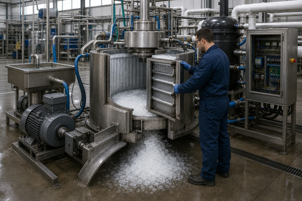 Flake ice evaporator system components