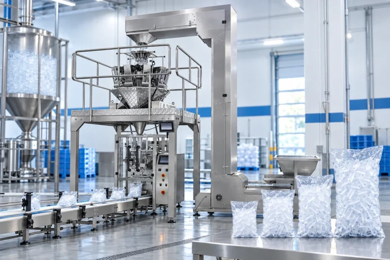 Tube ice packing line