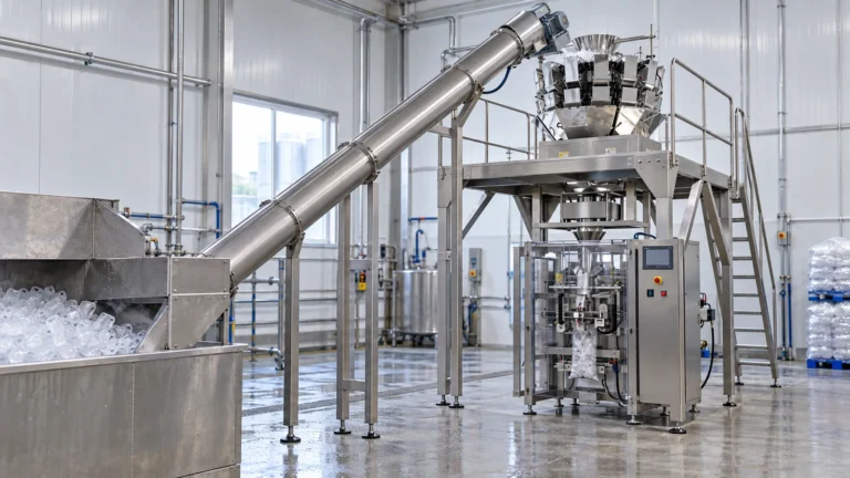Ice conveyor feeding bagger