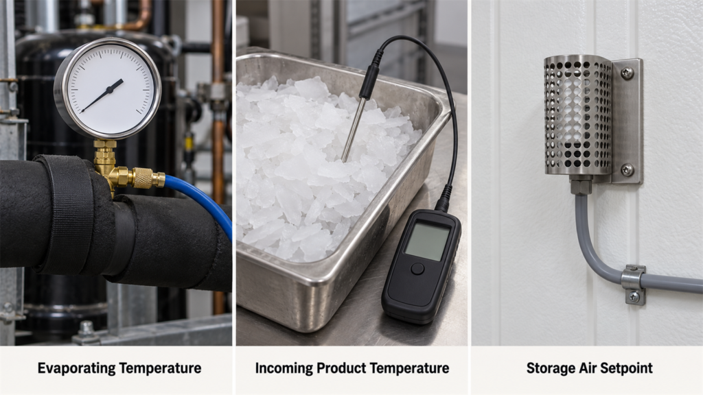 Especifica&ccedil;&otilde;es de Temperatura para Armazenamento de Gelo